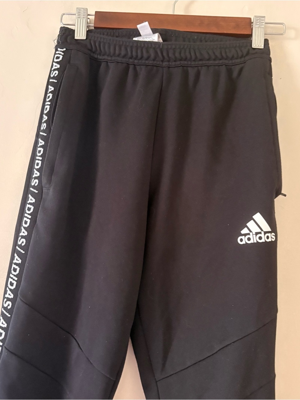 Adidas Tiro Squadra Wordmark Tape Soccer Track Pants Black White Size XS GH6630 - Picture 2 of 4